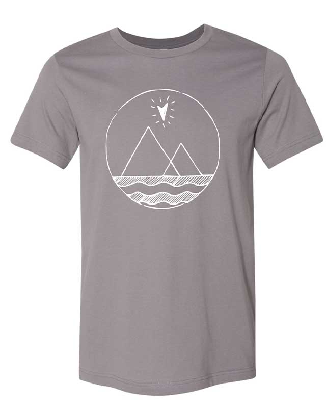 Sun Heart – Grey | White Ink