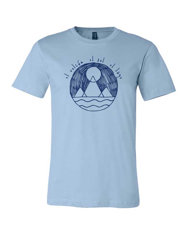 Volcano + Sun + Lake | Blue Ink