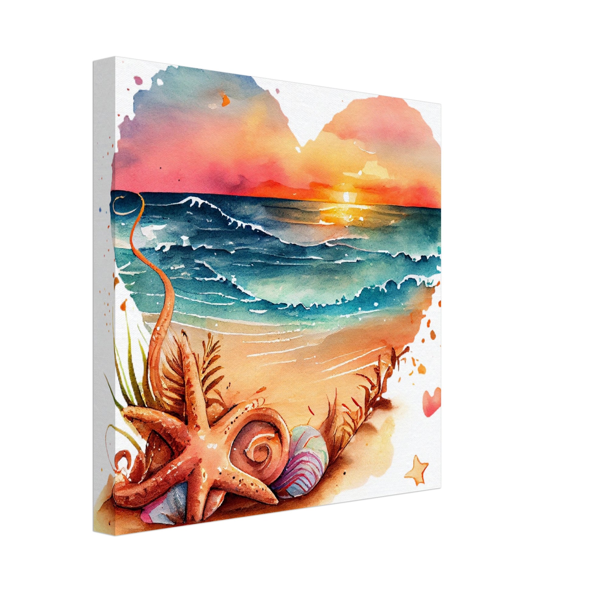 Canvas - Beach Heart Thick