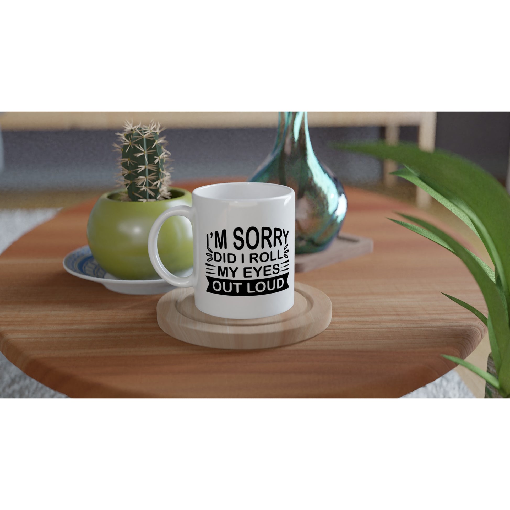 White 11oz Ceramic Mug - Eye Roll