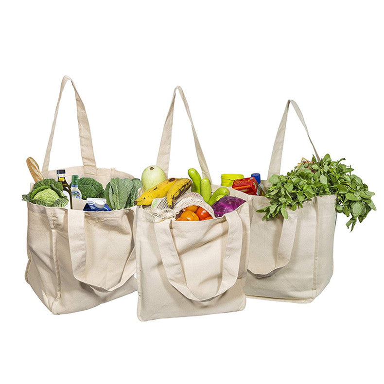 Reusable Organic Cotton Tote Mesh Bag w/6 Internal Sleeves w/Logo.