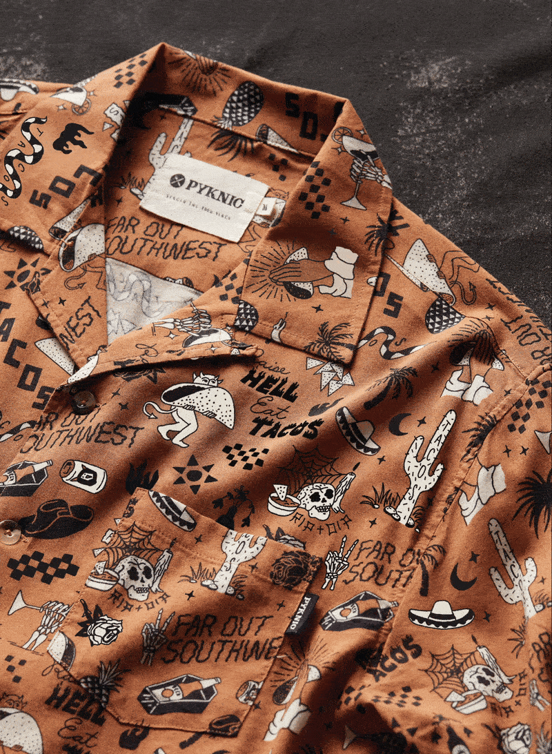 Raise Hell Eat Tacos Button-Up