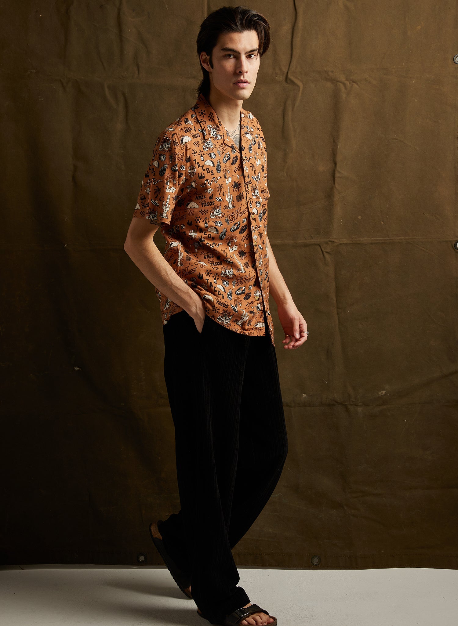 Raise Hell Eat Tacos Button-Up