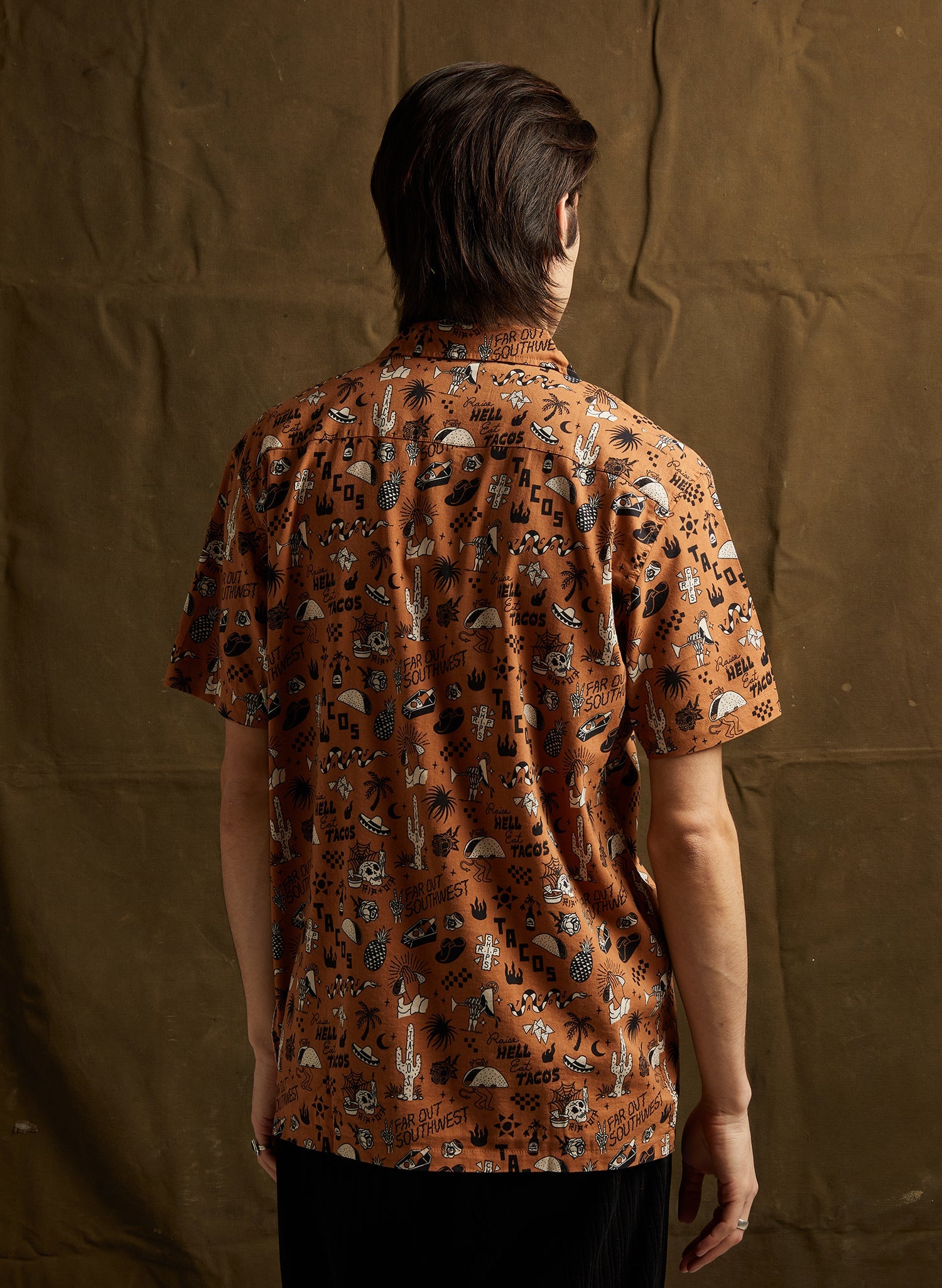 Raise Hell Eat Tacos Button-Up