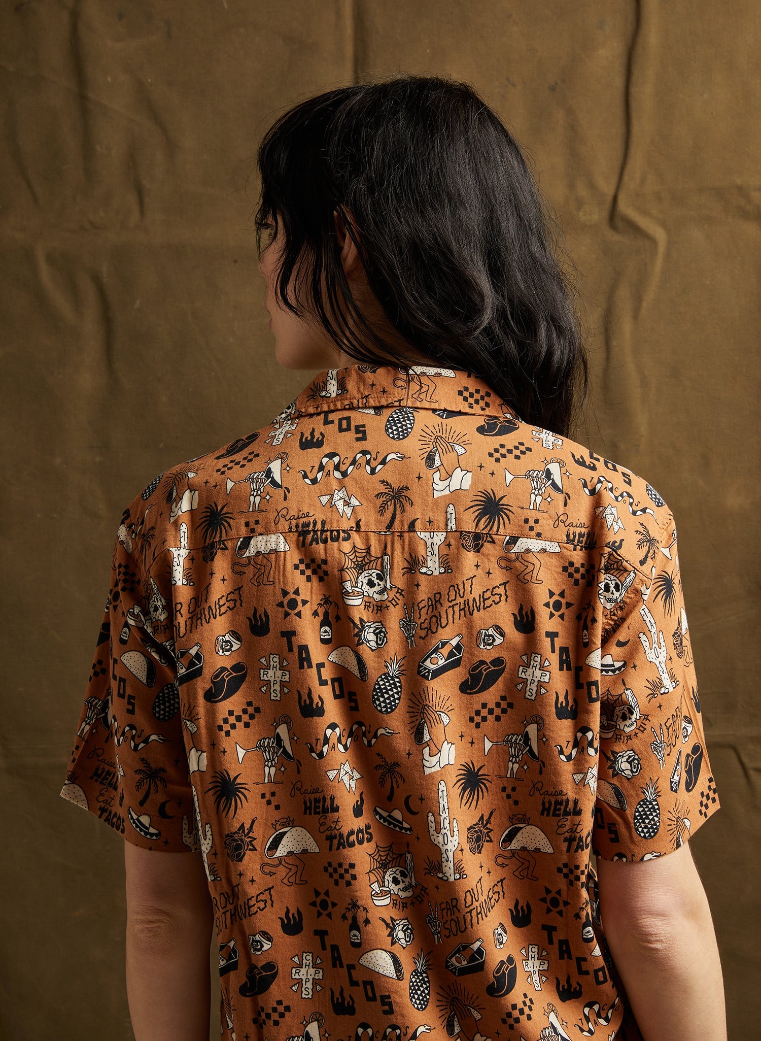 Raise Hell Eat Tacos Button-Up