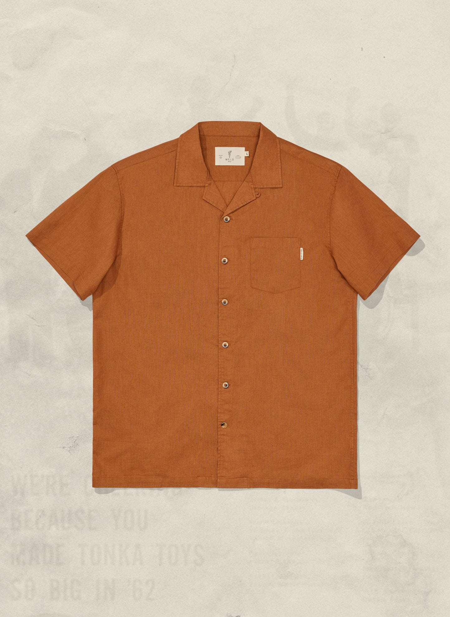 Vacation Hemp Button Up Shirt - Rust