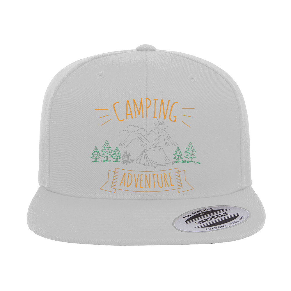 Camping Adventure Printed Flat Bill Cap