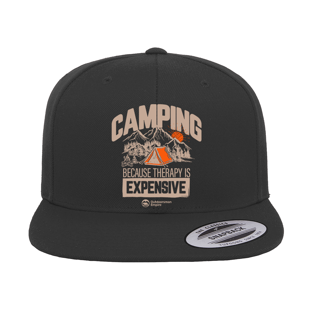 Camping No Expensive Embroidered Flat Bill Cap