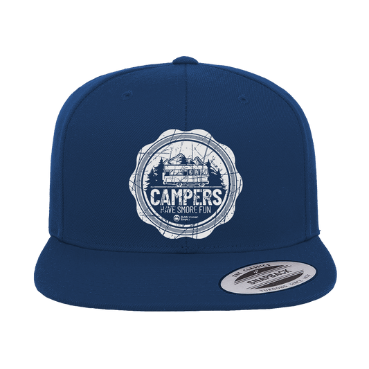 Camping Seal Embroidered Flat Bill Cap