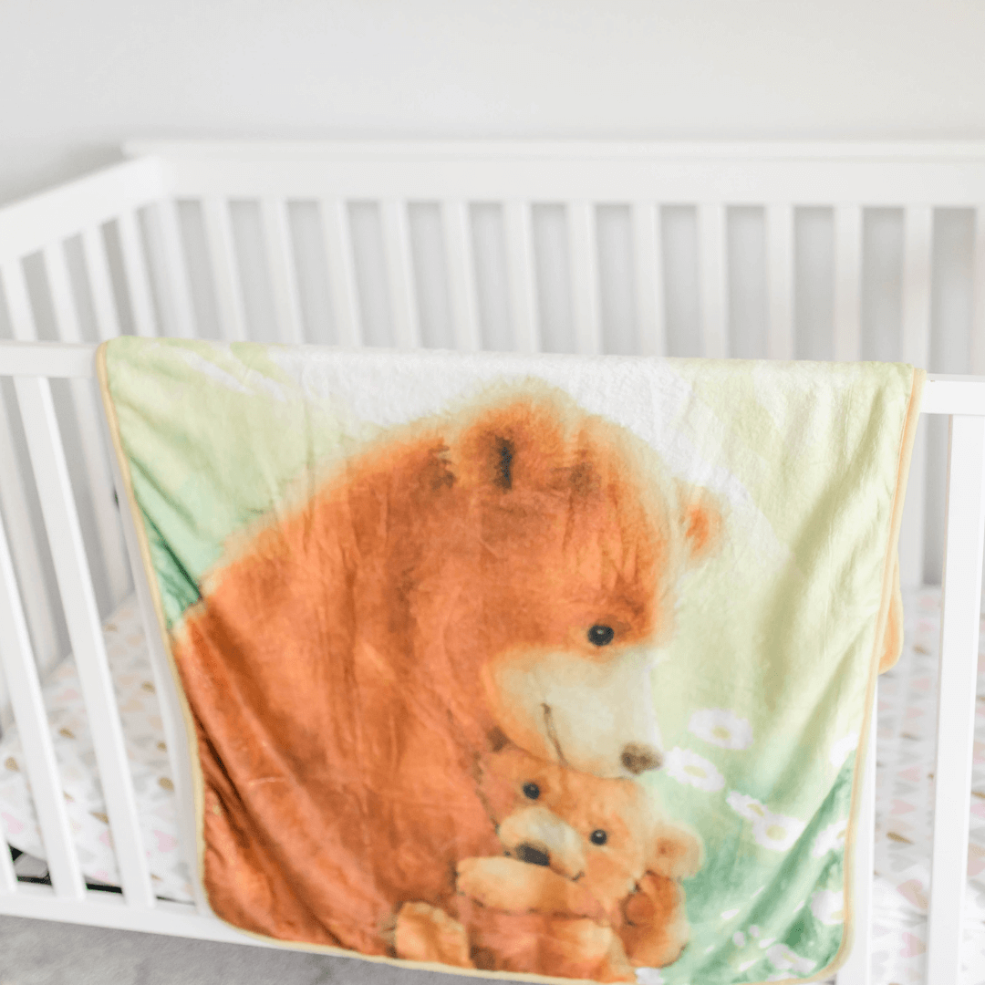 Bamboo Viscose Minky Bear Blanket - Double Layers - Let Me Love You A Little More