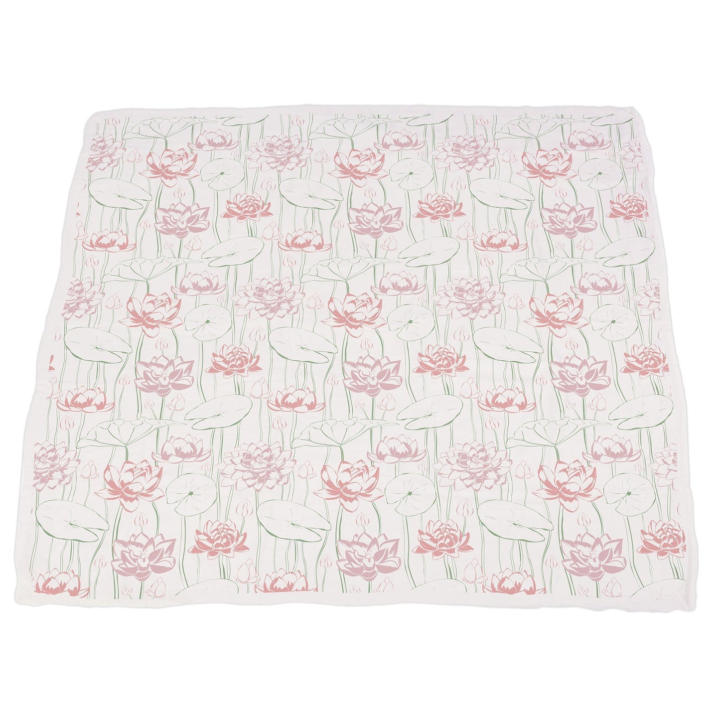 Turtles and Water Lily Bamboo Muslin Newcastle Blanket