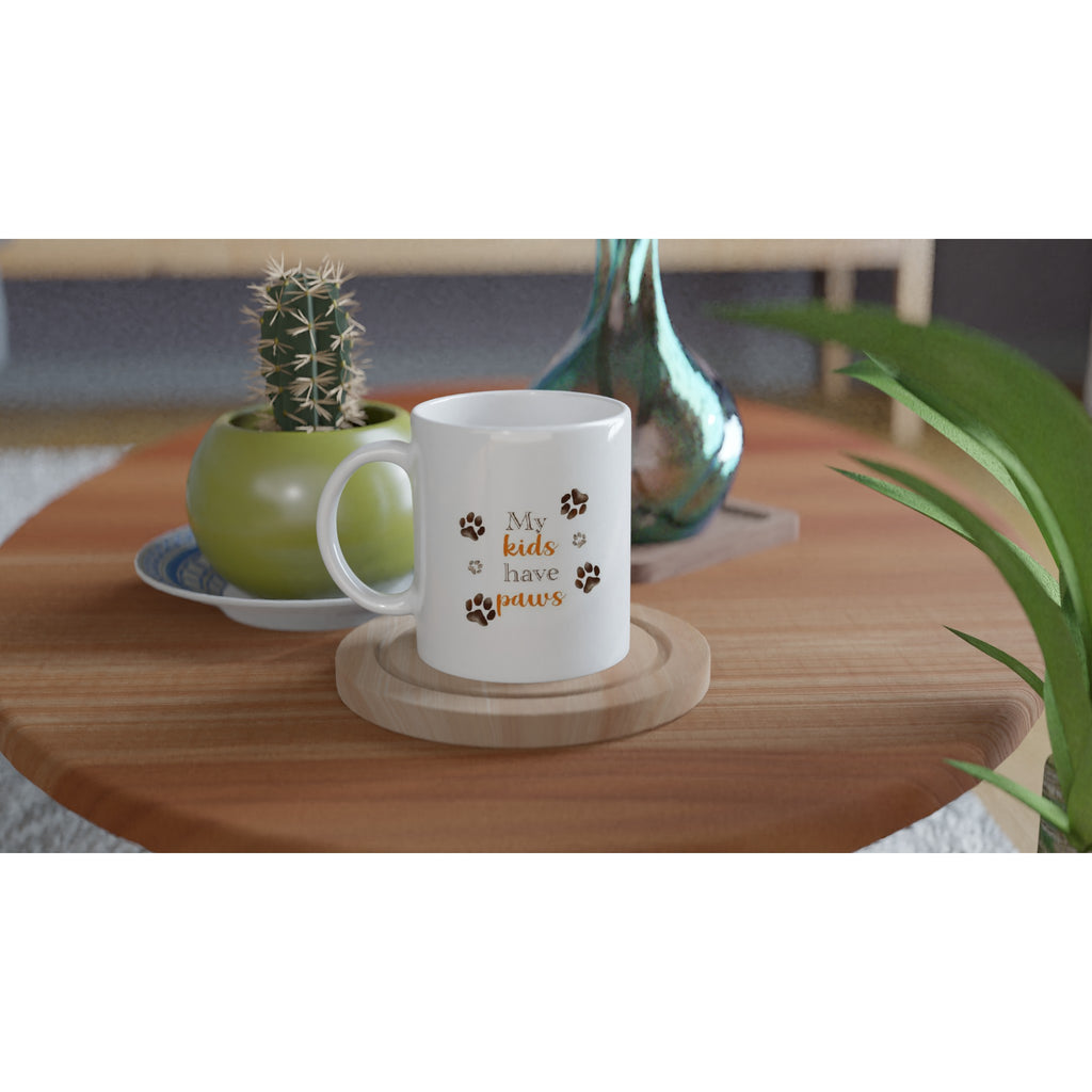 White 11oz Ceramic  - Kid Paws