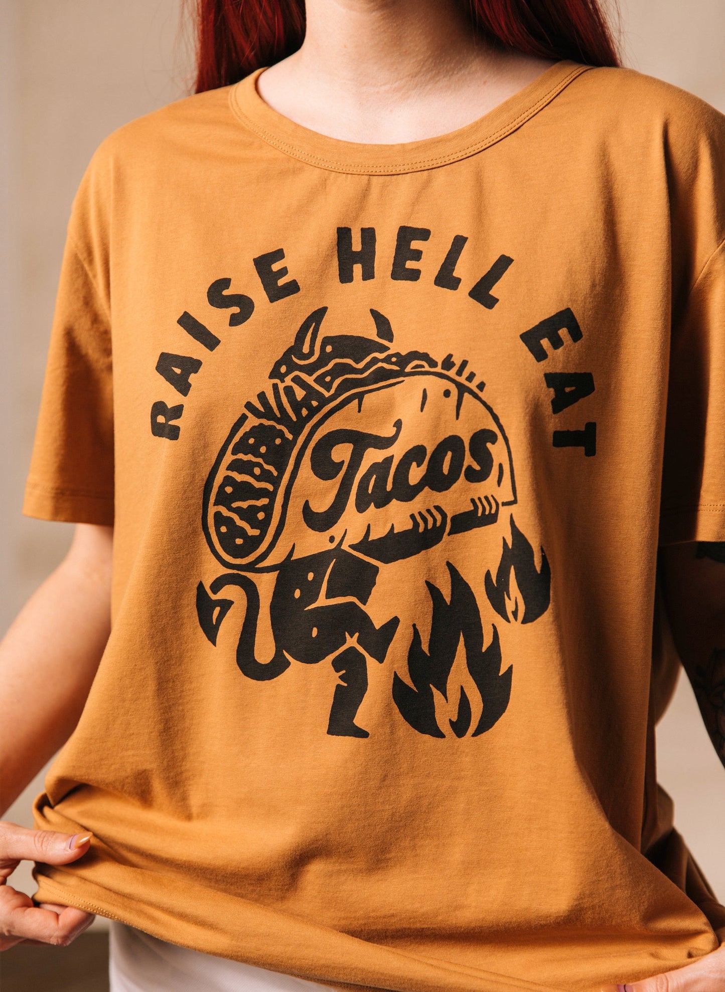 Raise Hell Eat Tacos Tee